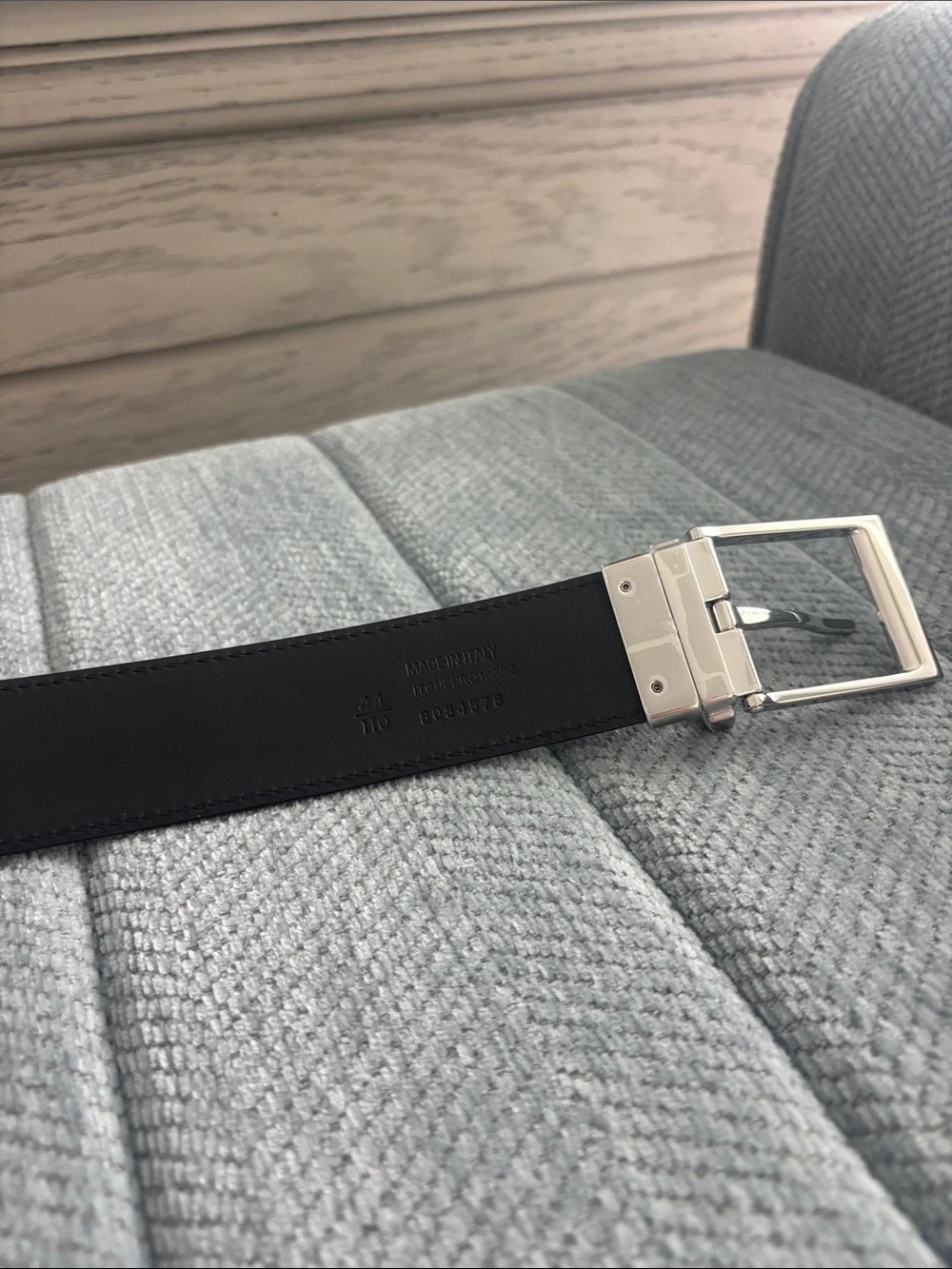 Burberry Men’s Check reversible Canvas Belt in Black and Brown Tones